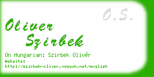 oliver szirbek business card